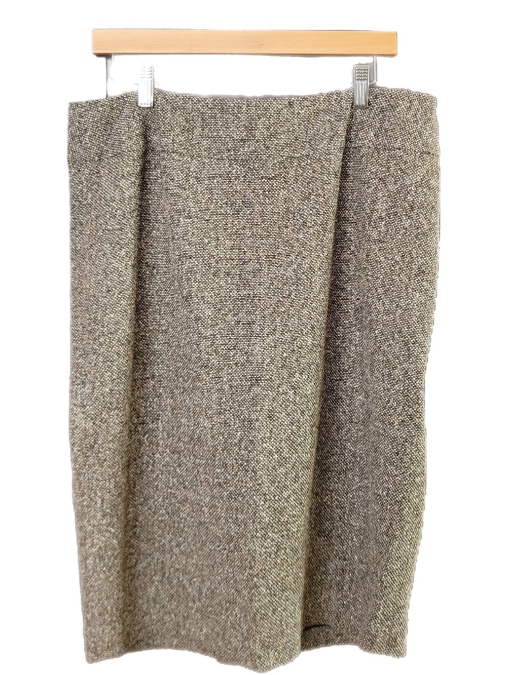 Tweed Pencil Skirt Textured Wool Silk Alpaca Blend Light Academia Work Wear